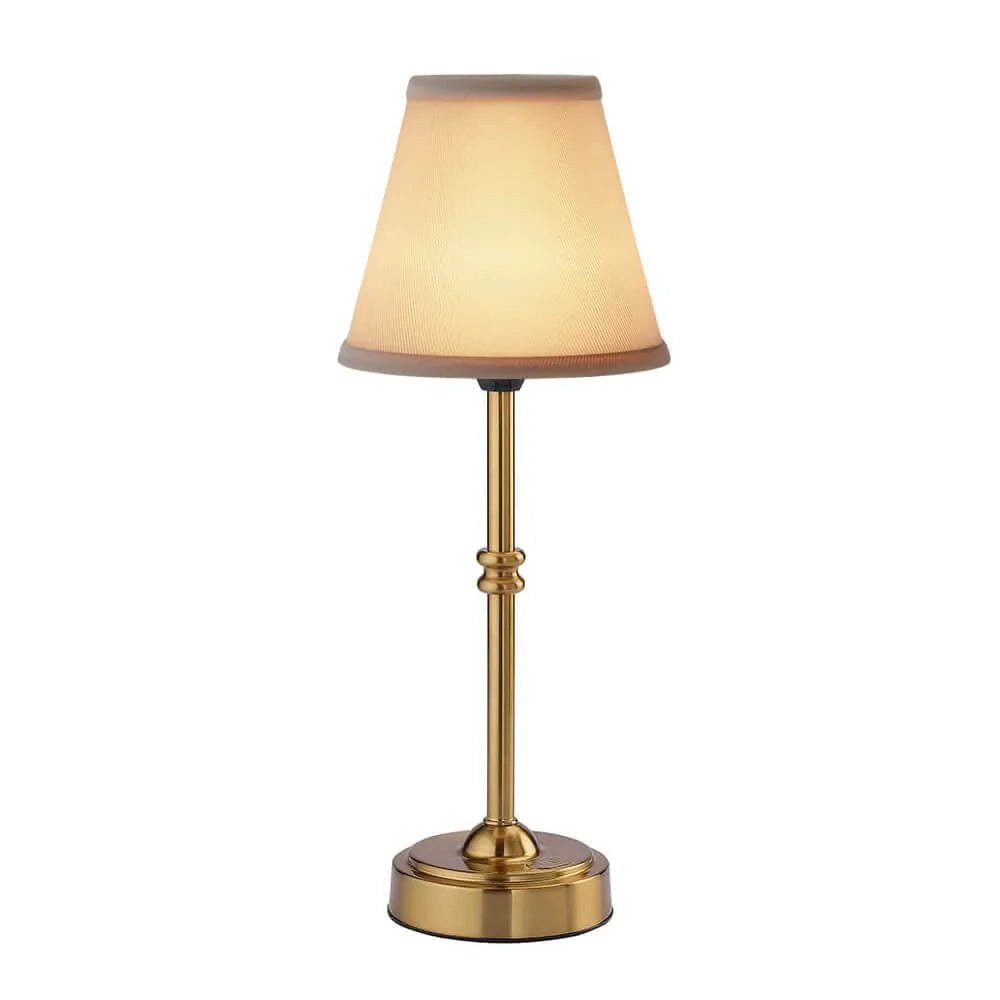 Lampka stołowa LED Retro z materiału, bezprzewodowa