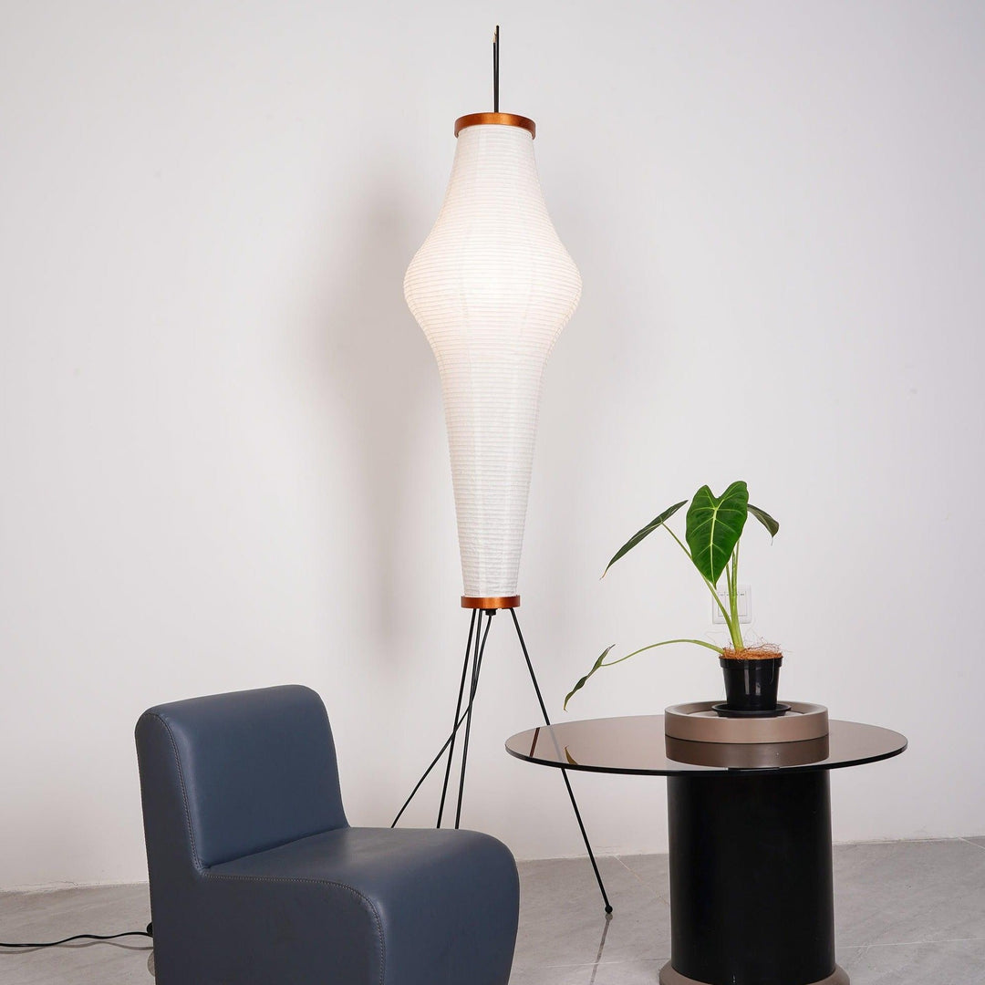 Lampa podłogowa z papieru ryżowego