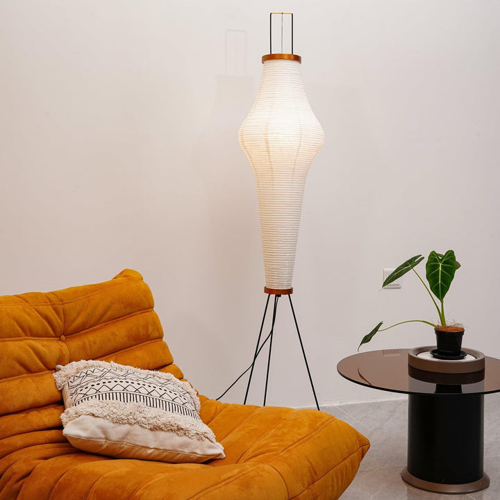 Lampa podłogowa z papieru ryżowego