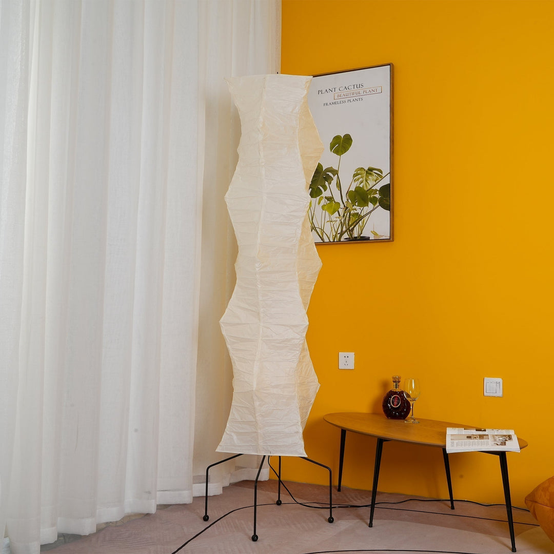 Lampa podłogowa z papieru ryżowego