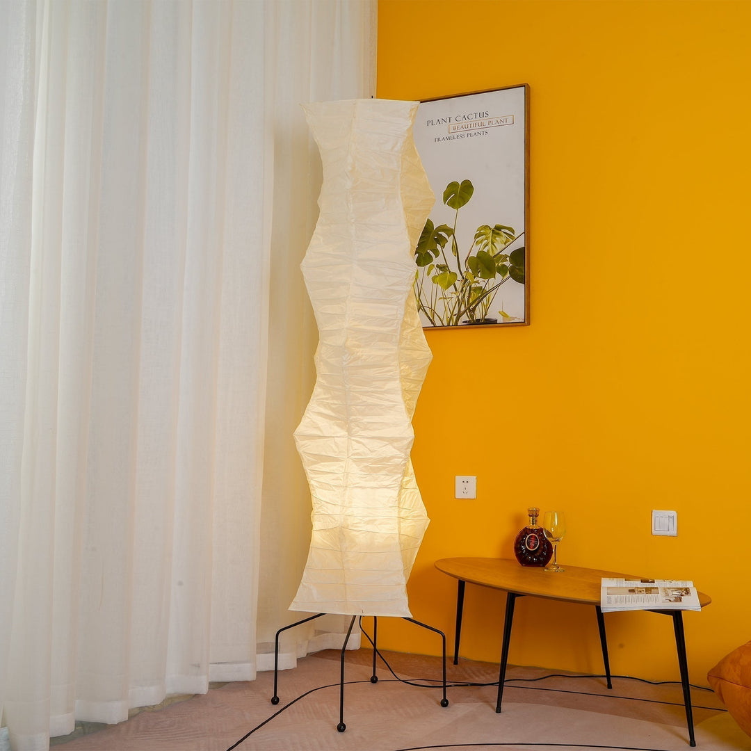 Lampa podłogowa z papieru ryżowego
