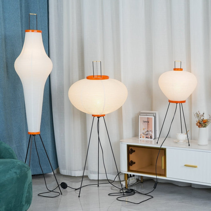 Lampa podłogowa z papieru ryżowego