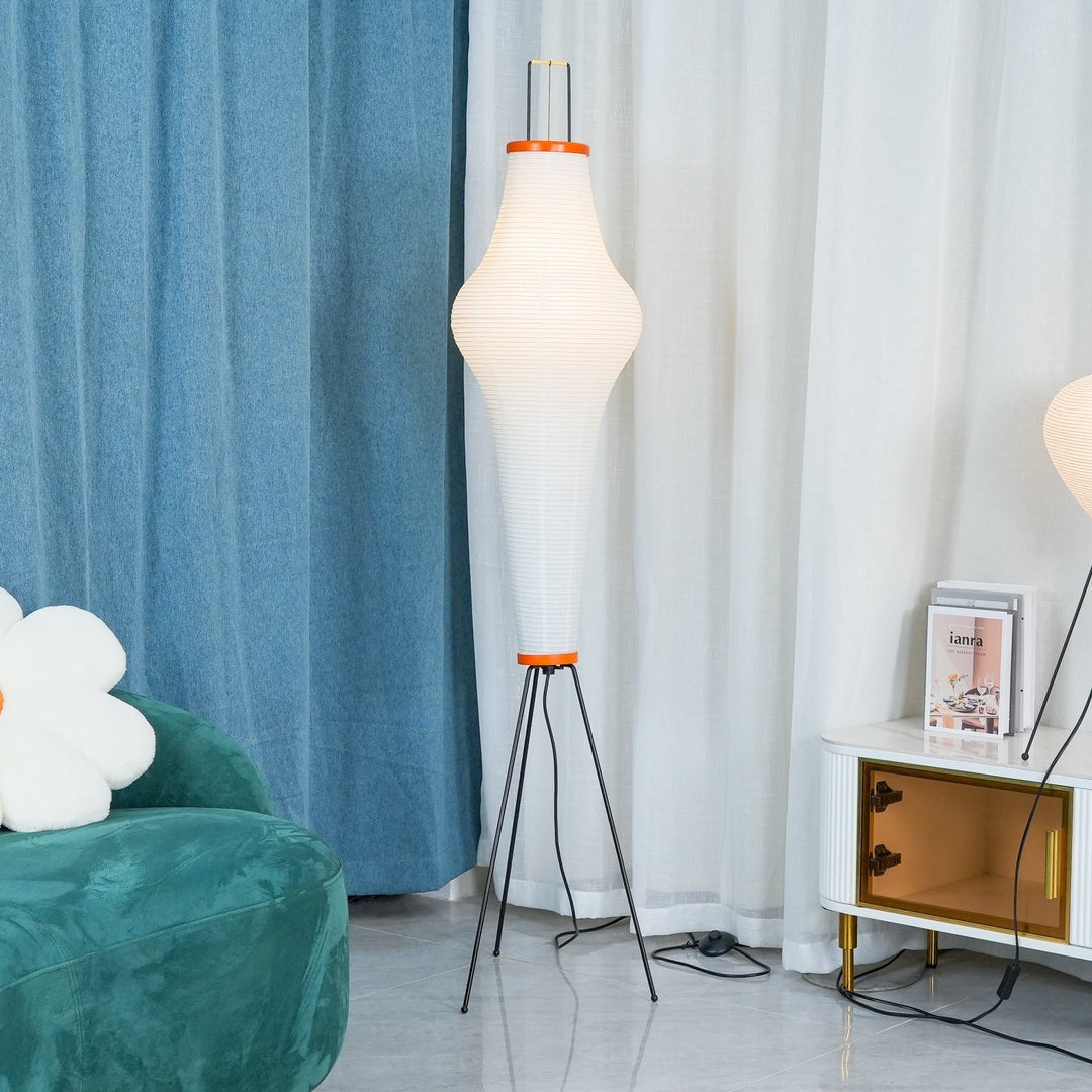 Lampa podłogowa z papieru ryżowego