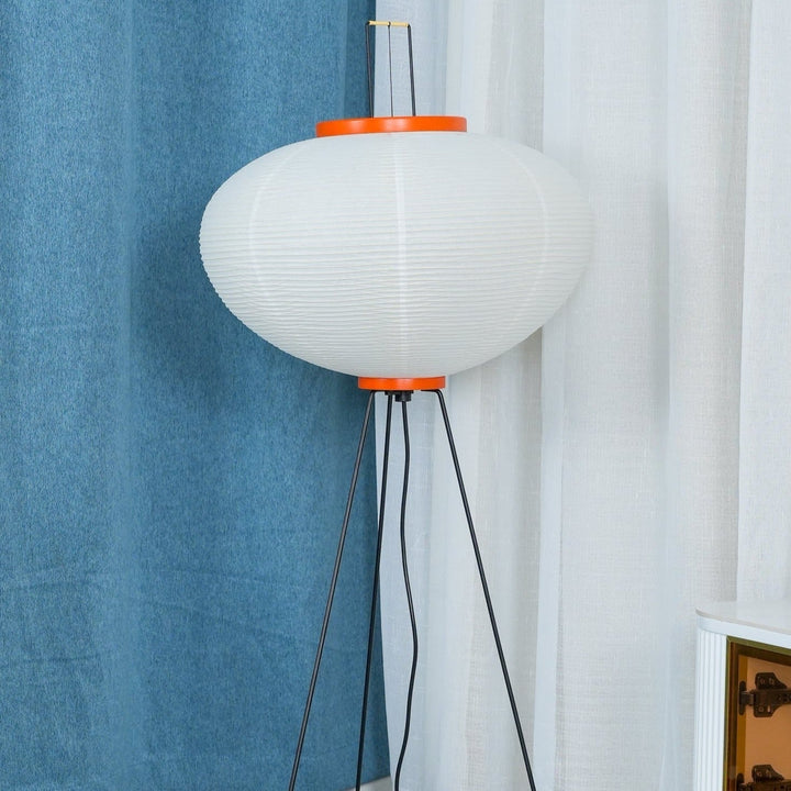 Lampa podłogowa z papieru ryżowego