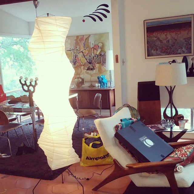 Lampa podłogowa z papieru ryżowego