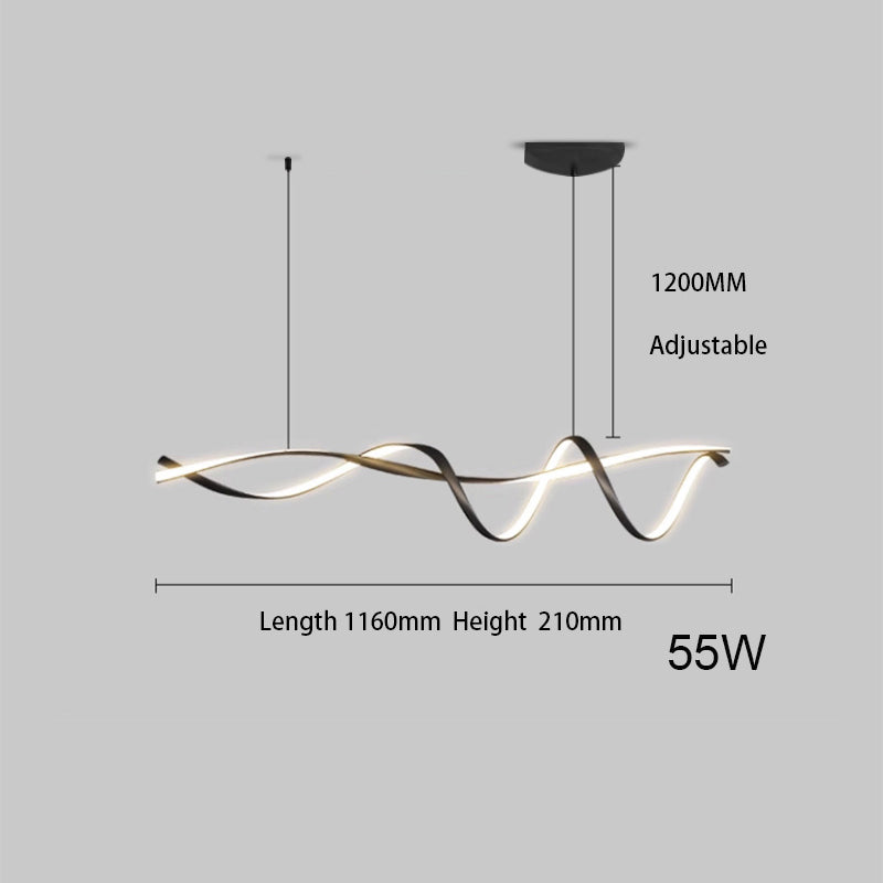 Kreatywna Czarna Nowoczesna Lampa Wisząca LED
