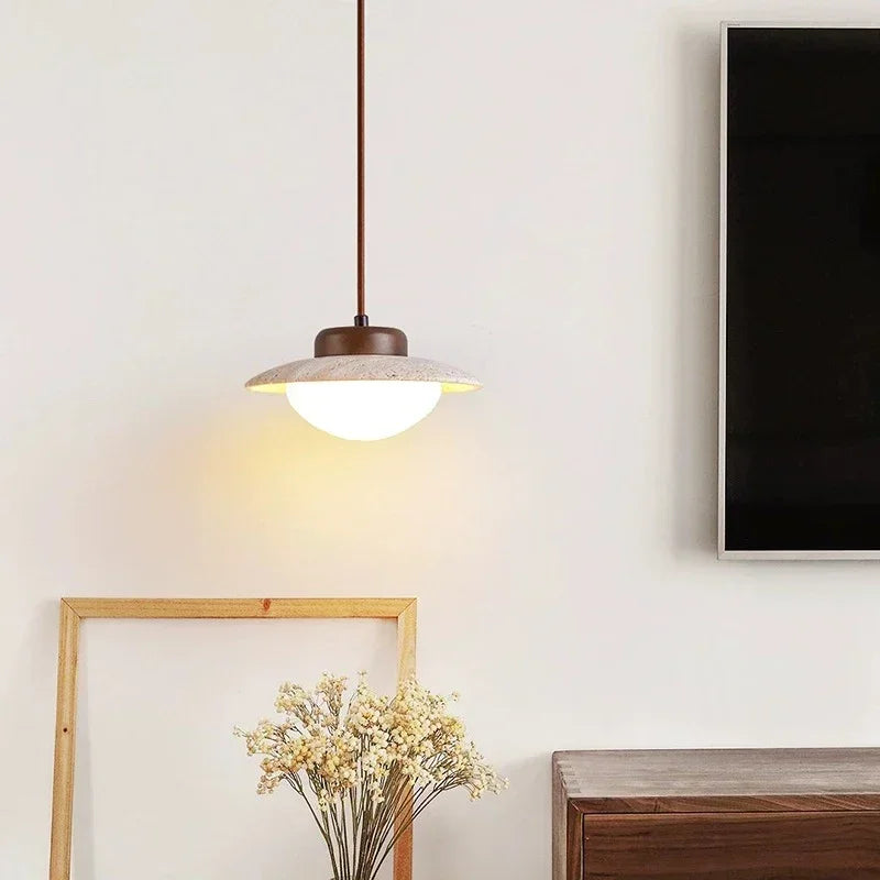 Lampa wisząca Wandmoer z kamienia