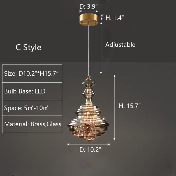 Nowoczesna Szara Szklana Lampa Wisząca z Gwiazdami