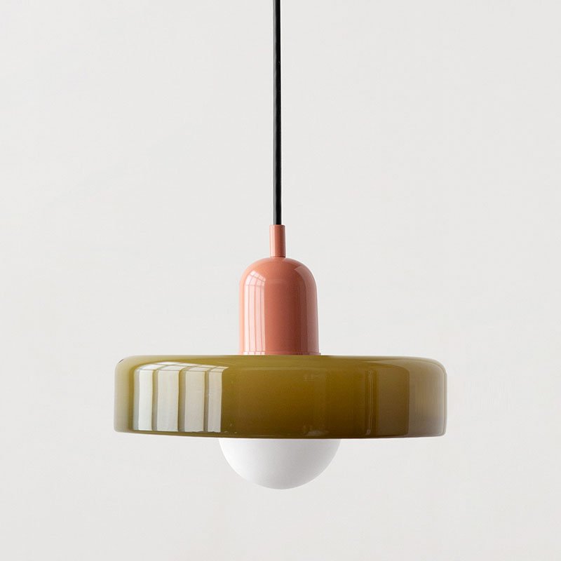 Lampa wisząca Bauhaus z kolorowego szkła