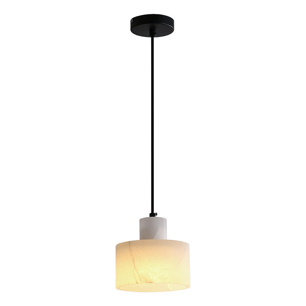 Skandynawska prosta lampa wisząca z białego marmuru