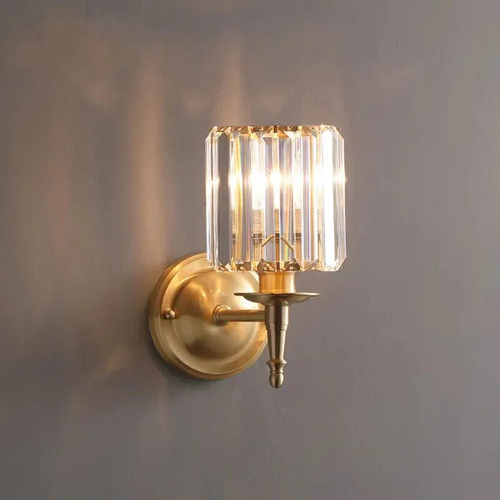 Luksusowa vintage kryształowa lampa ścienna