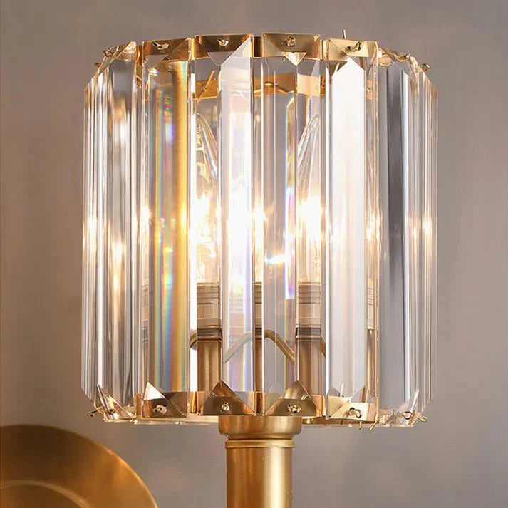 Luksusowa vintage kryształowa lampa ścienna