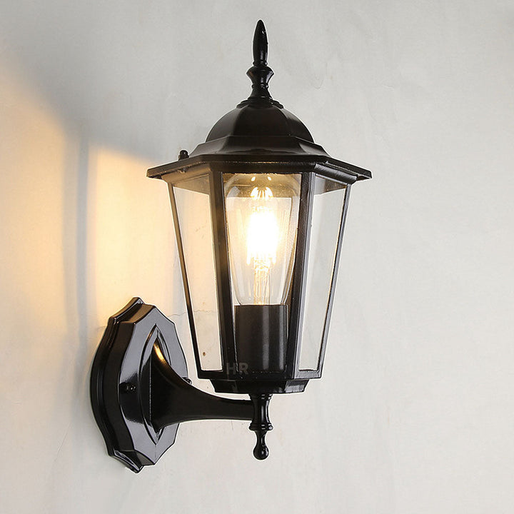 Retro Szklana Zewnętrzna Lampa Ścienna do Ogrodu