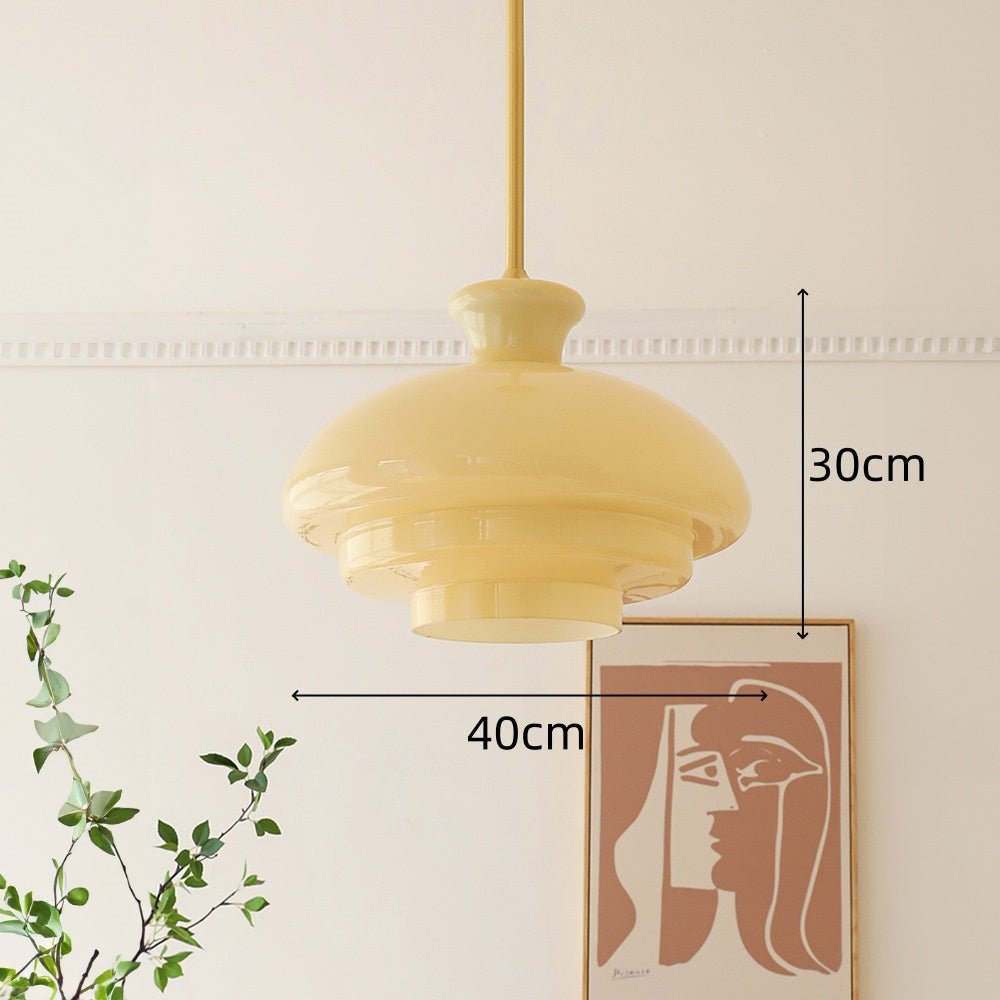Lampa wisząca Bauhaus z bursztynowego szkła