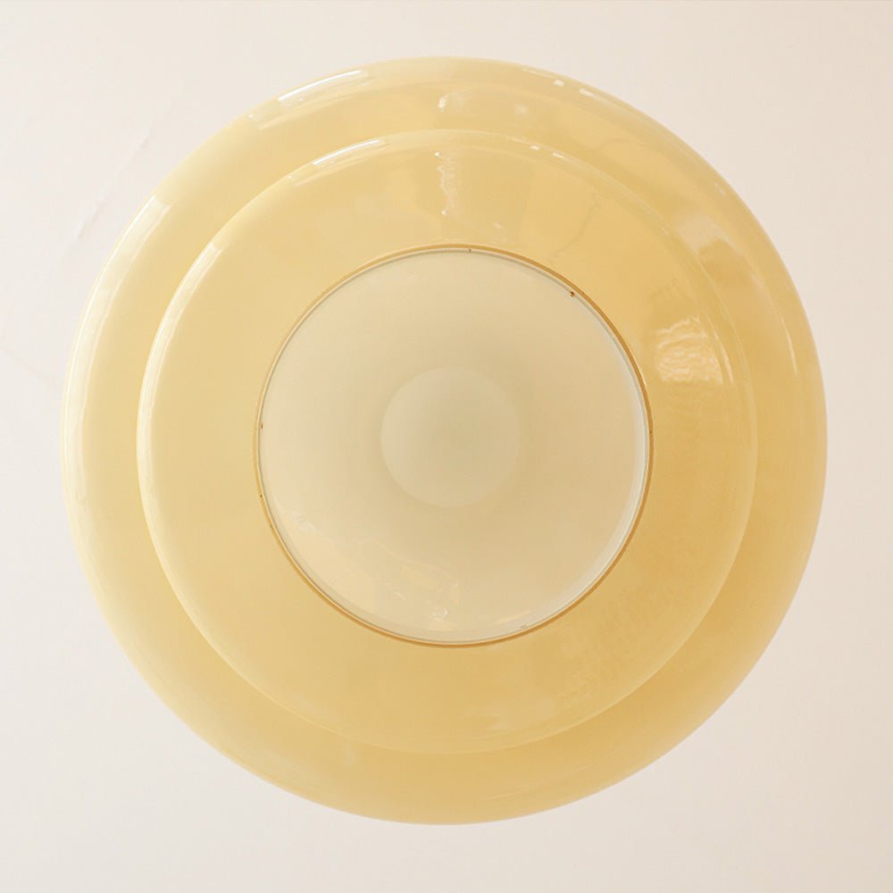 Lampa wisząca Bauhaus z bursztynowego szkła