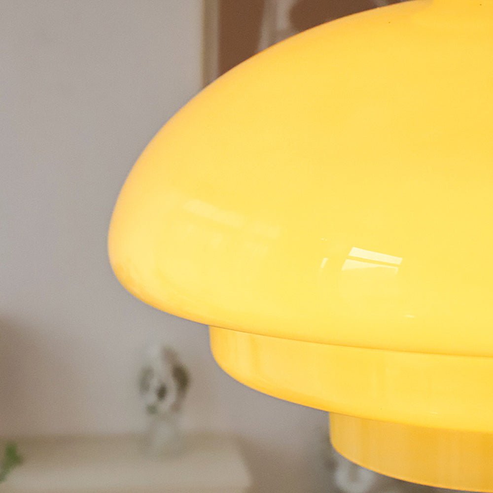 Lampa wisząca Bauhaus z bursztynowego szkła