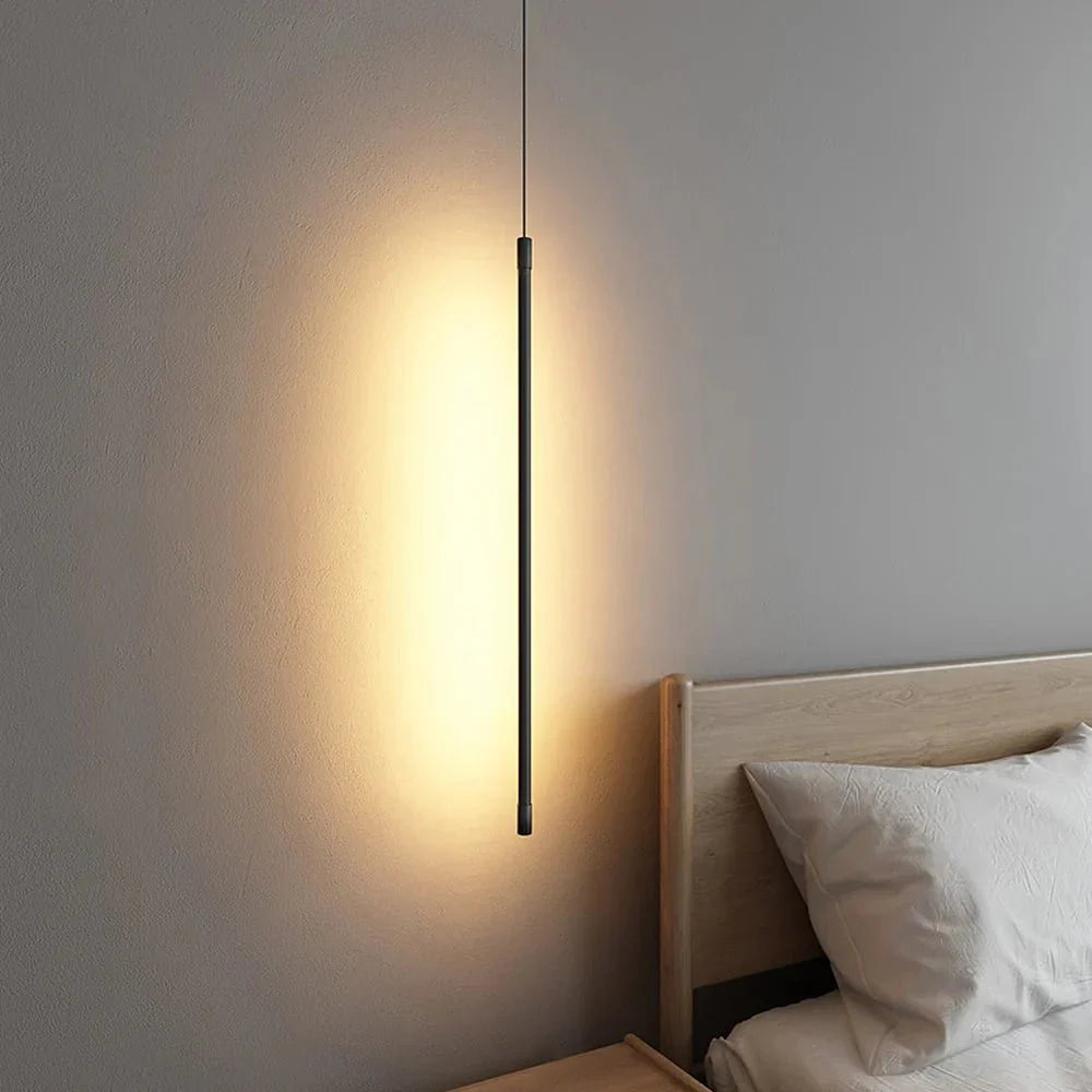 Minimalistyczna długa lampa wisząca LED z aluminium
