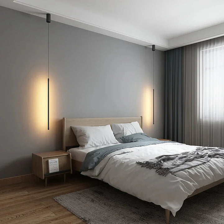 Minimalistyczna długa lampa wisząca LED z aluminium