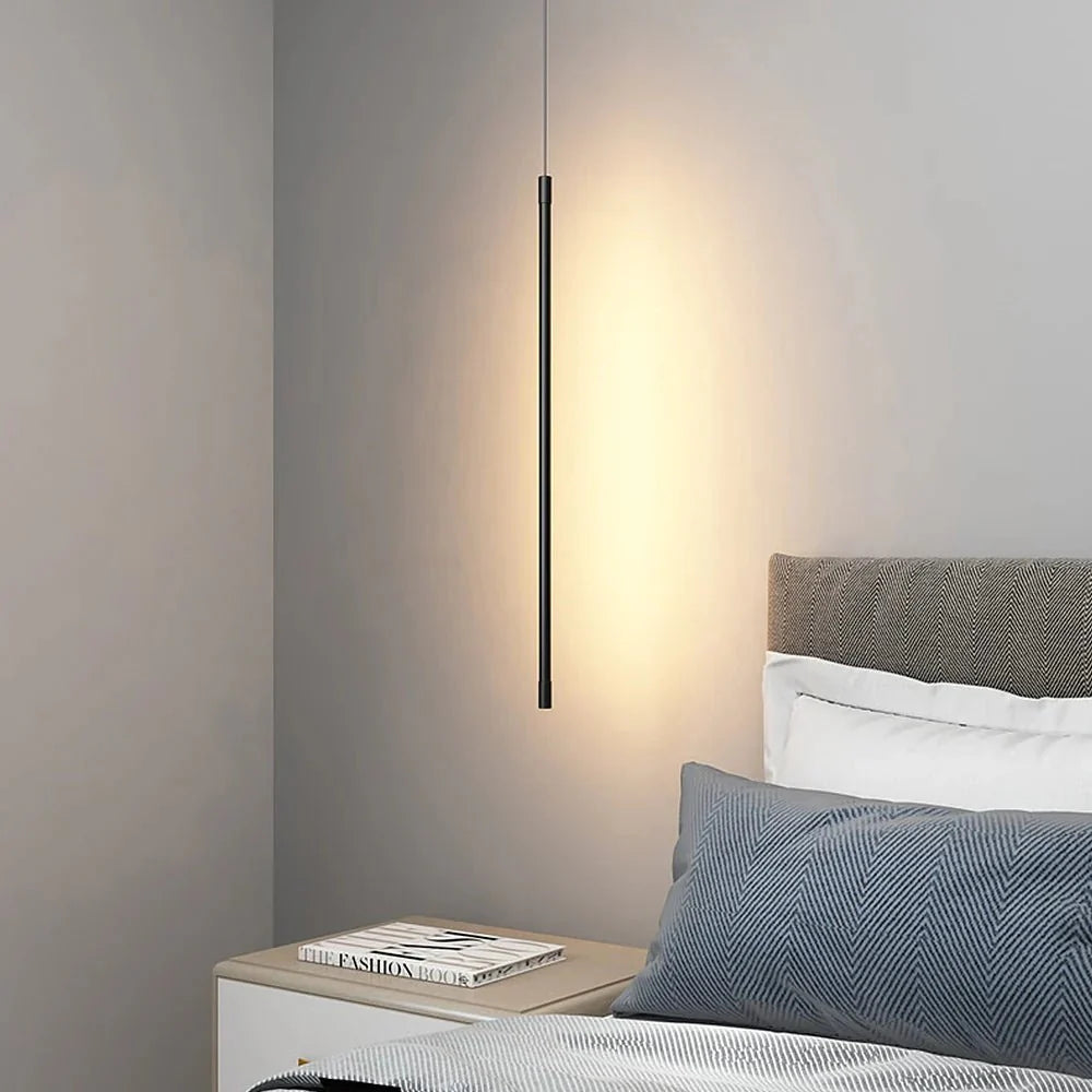 Minimalistyczna długa lampa wisząca LED z aluminium