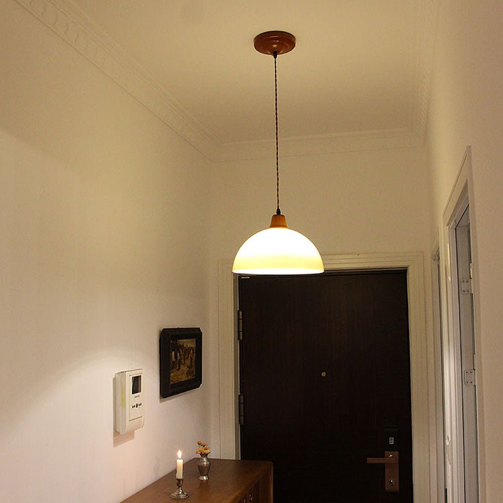 Retro bursztynowa szklana lampa wisząca w stylu wiejskim