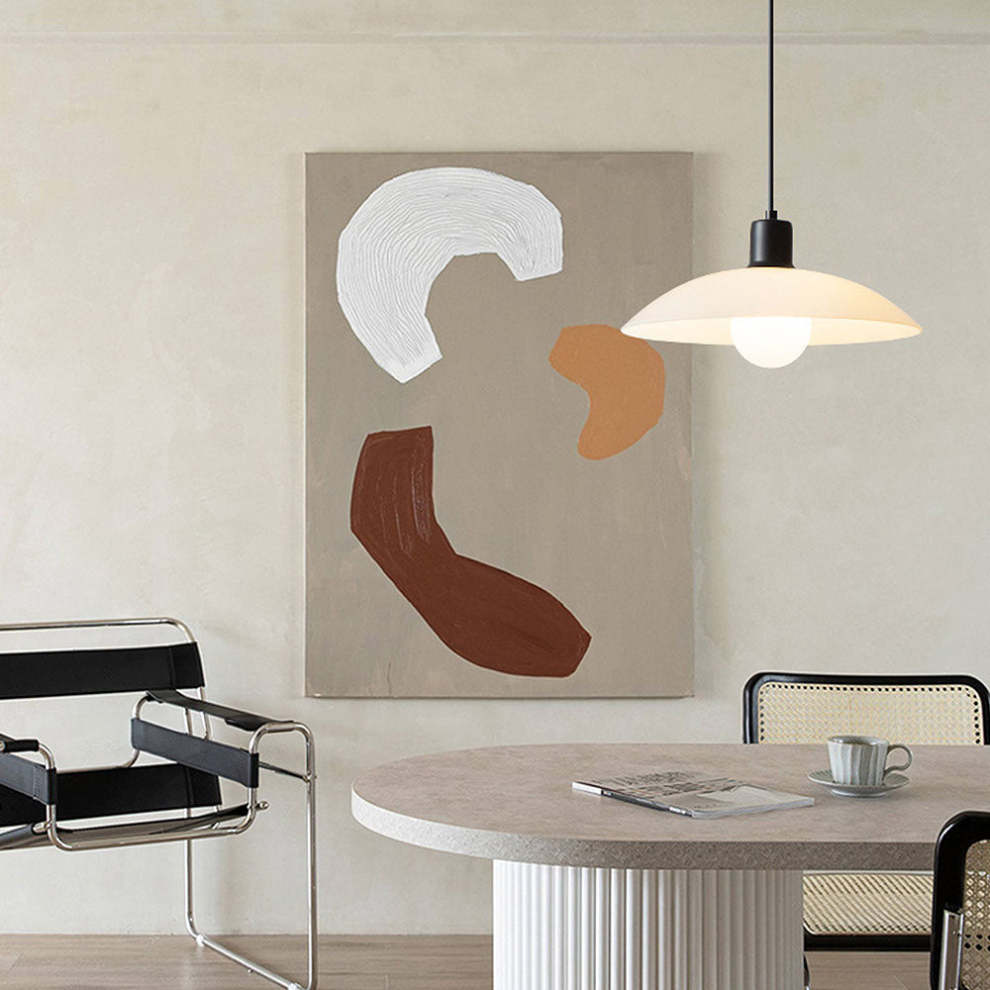 Minimalistyczna Biała Szklana Lampa Wisząca