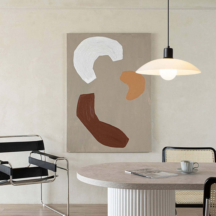 Minimalistyczna Biała Szklana Lampa Wisząca