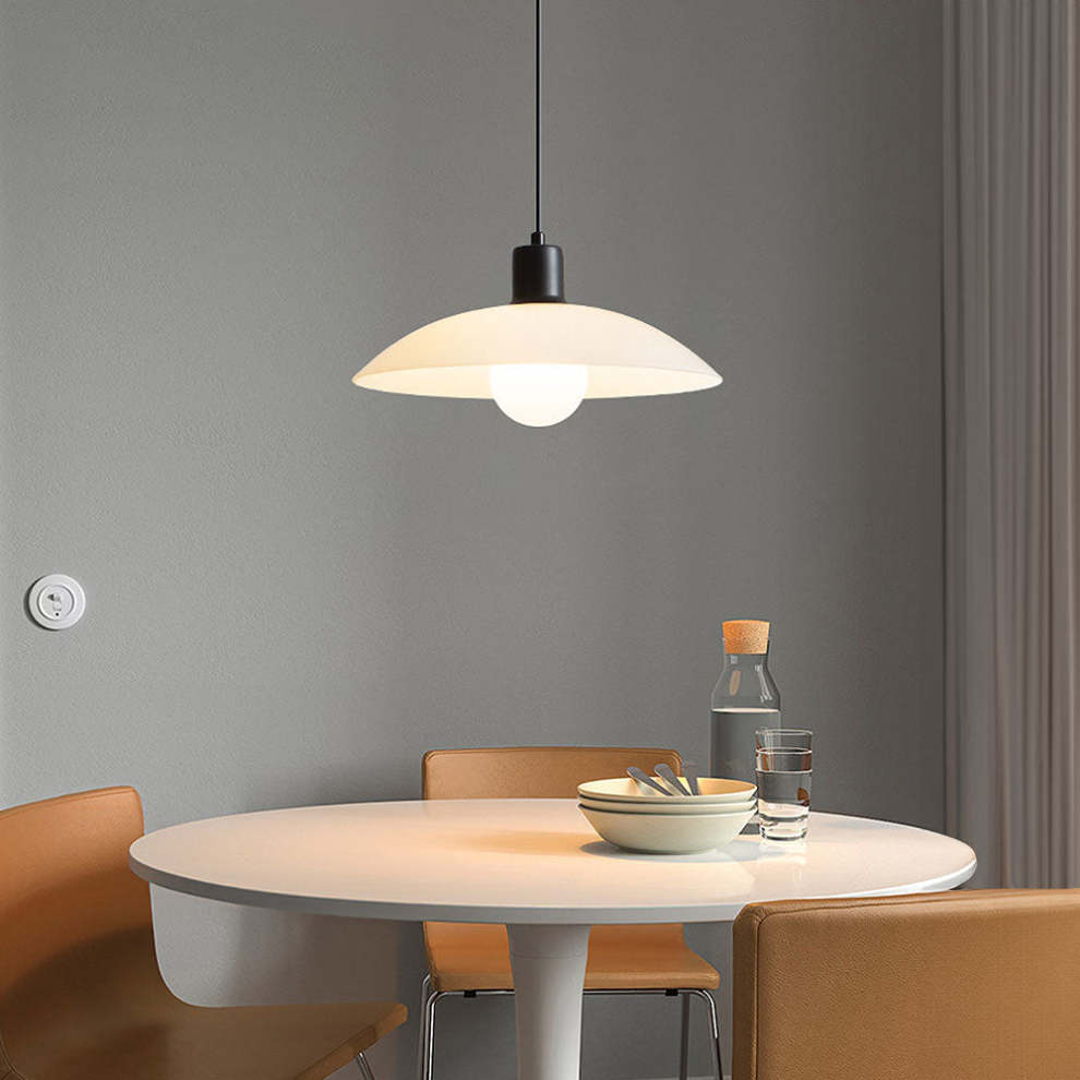 Minimalistyczna Biała Szklana Lampa Wisząca