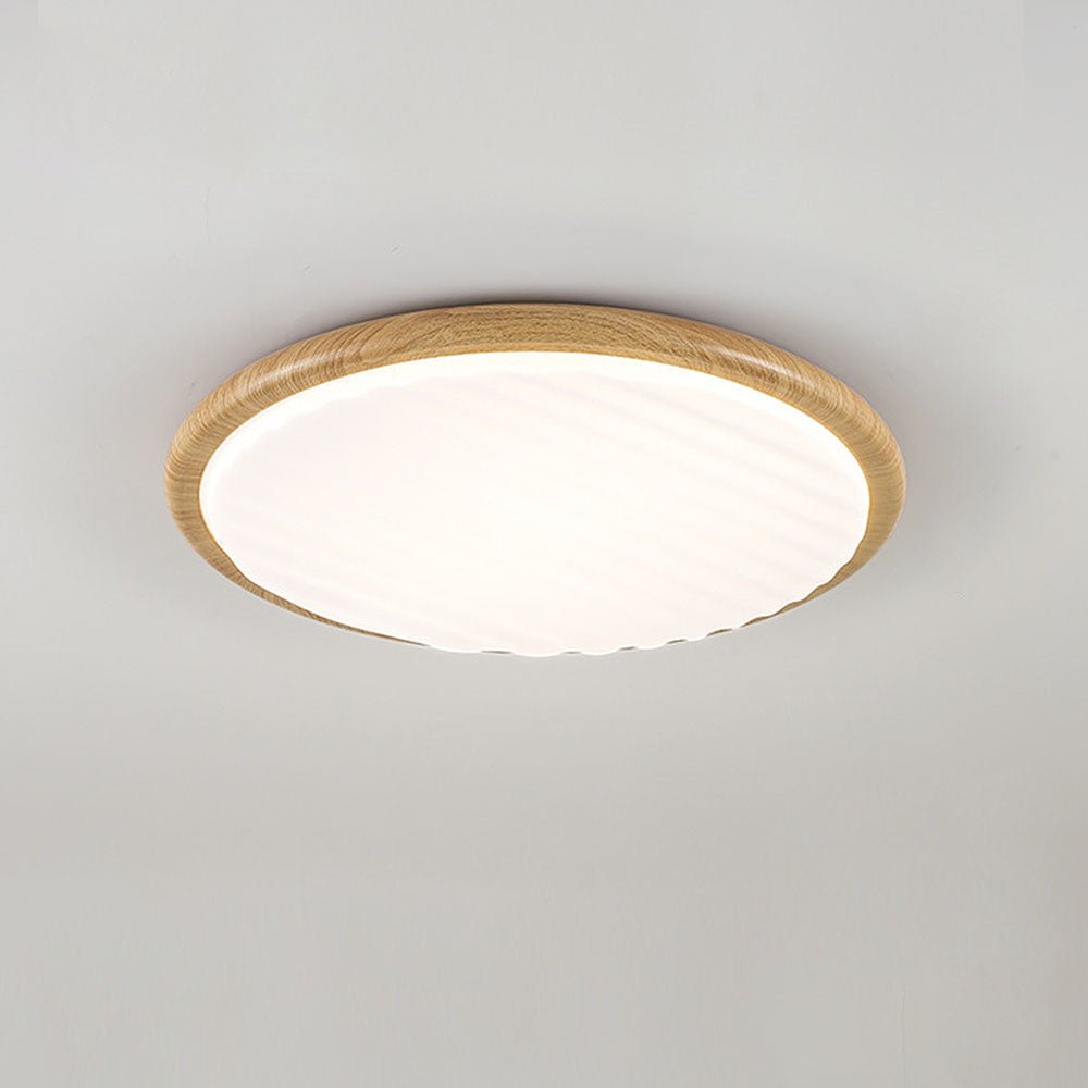 Okrąła drewniana LED lampa sufitowa do sypialni