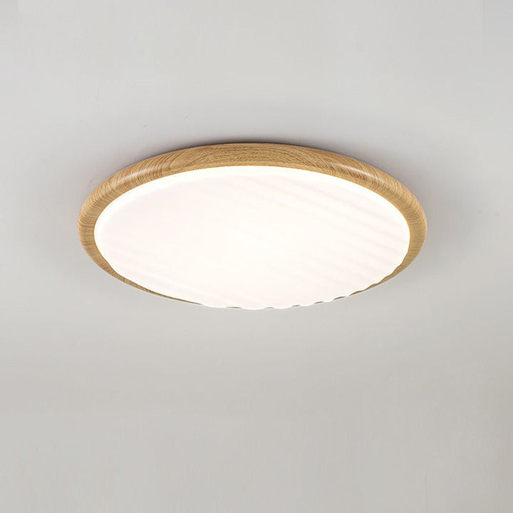 Okrąła drewniana LED lampa sufitowa do sypialni