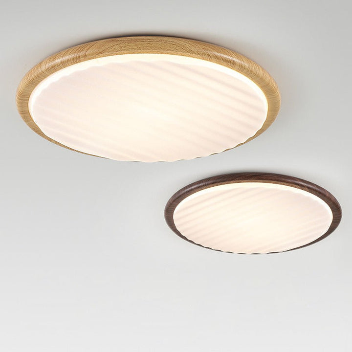Okrąła drewniana LED lampa sufitowa do sypialni