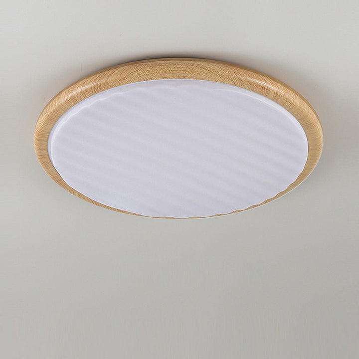 Okrąła drewniana LED lampa sufitowa do sypialni