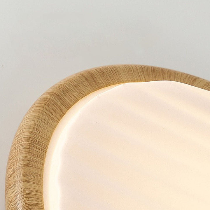 Okrąła drewniana LED lampa sufitowa do sypialni