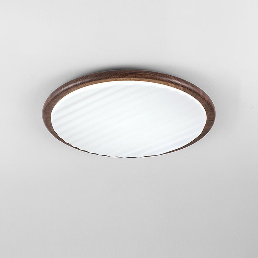 Okrąła drewniana LED lampa sufitowa do sypialni