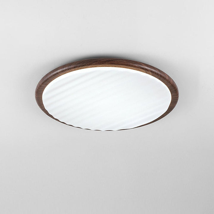 Okrąła drewniana LED lampa sufitowa do sypialni