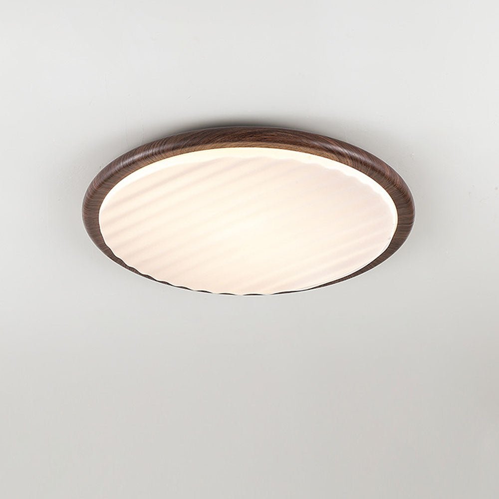Okrąła drewniana LED lampa sufitowa do sypialni