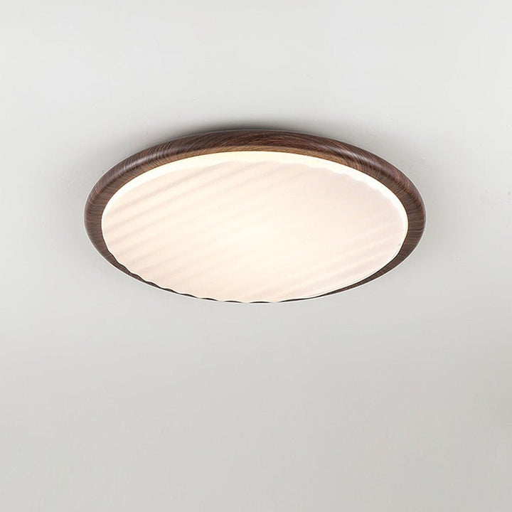 Okrąła drewniana LED lampa sufitowa do sypialni