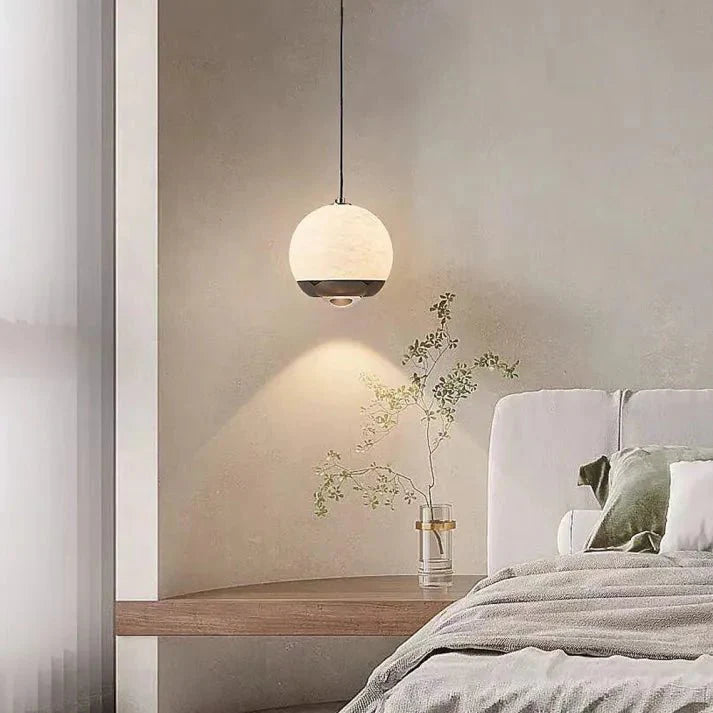 Nordycka Marmurowa Lampa Wisząca z Alabastru