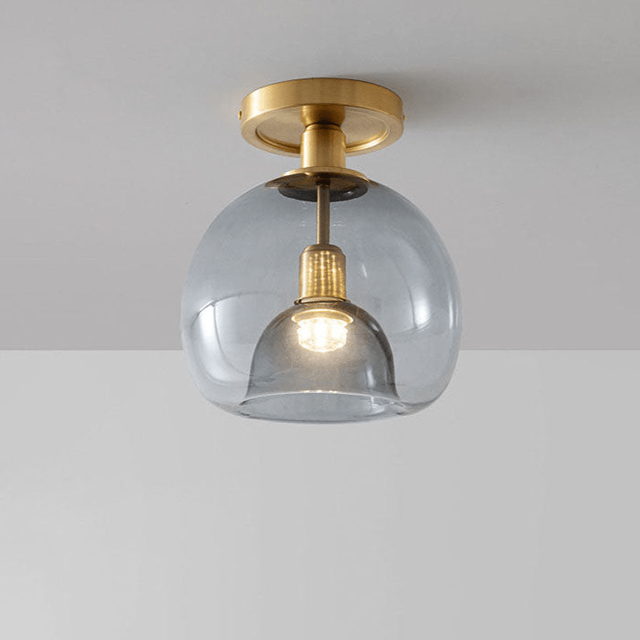 Nowoczesna szklana lampa sufitowa w kolorze szarym