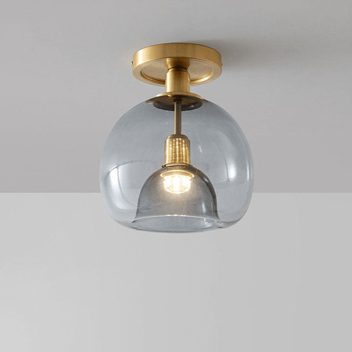 Nowoczesna szklana lampa sufitowa w kolorze szarym