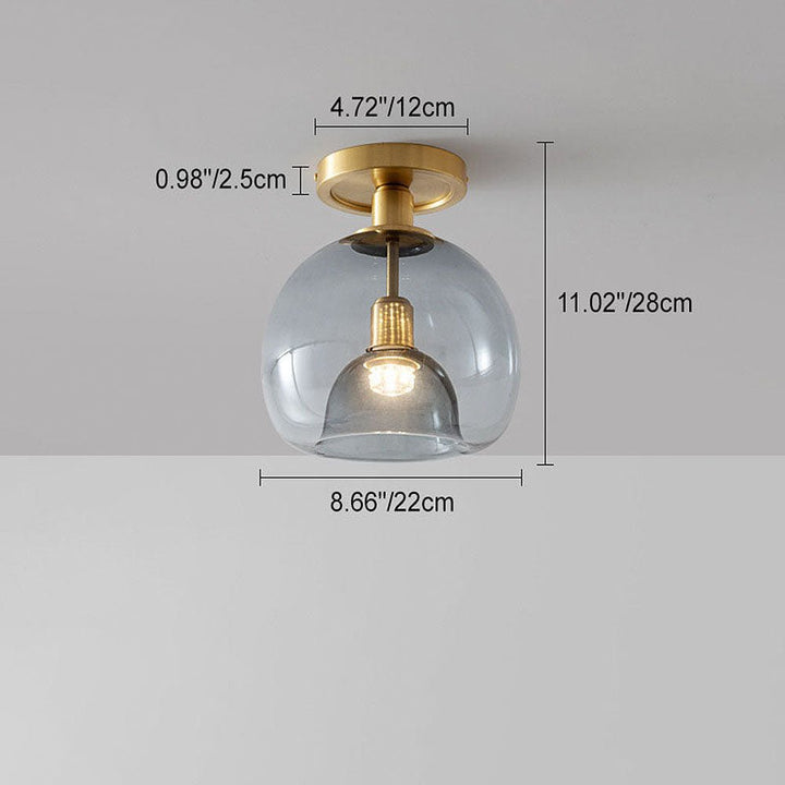 Nowoczesna szklana lampa sufitowa w kolorze szarym