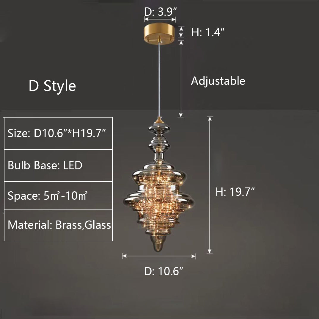Nowoczesna Szara Szklana Lampa Wisząca z Gwiazdami