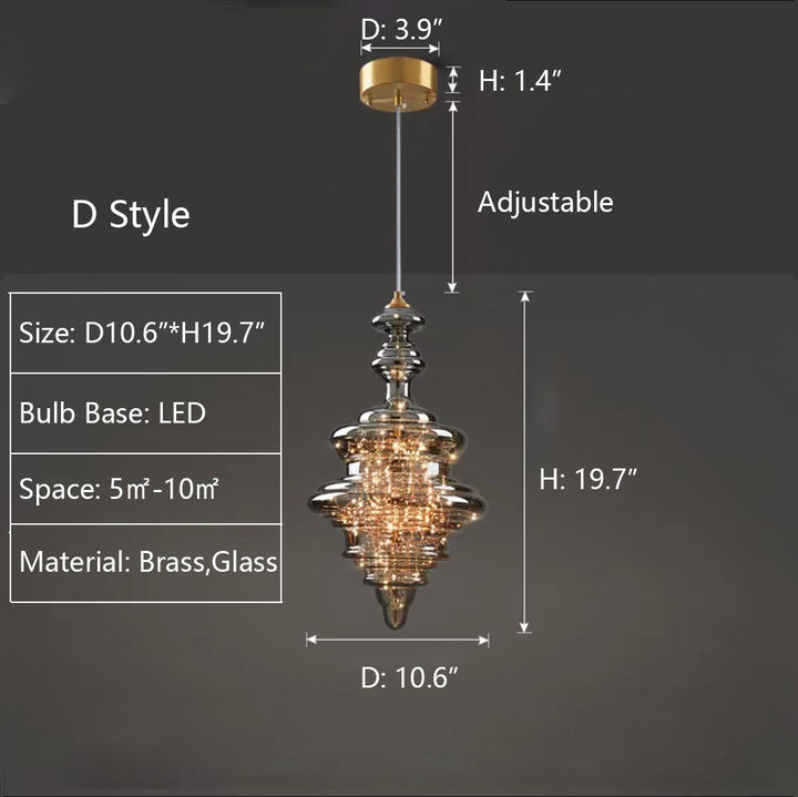 Nowoczesna Szara Szklana Lampa Wisząca z Gwiazdami