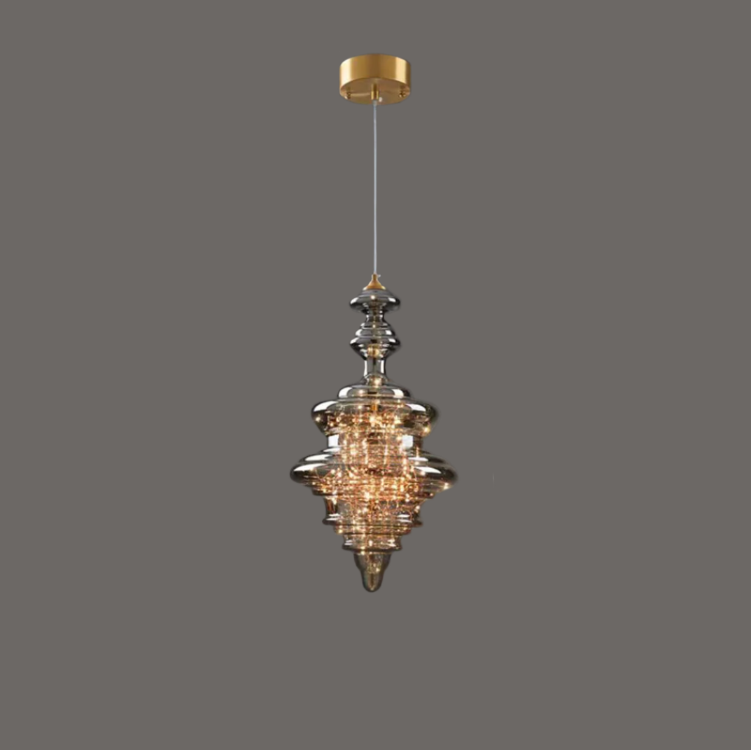 Nowoczesna Szara Szklana Lampa Wisząca z Gwiazdami