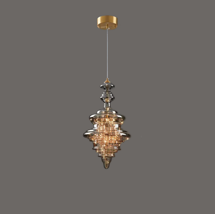 Nowoczesna Szara Szklana Lampa Wisząca z Gwiazdami