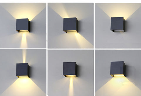 Nowoczesna Aluminiowa Wodoodporna Lampa LED na Ścianę do Użytku Wewnętrznego i Zewnętrznego