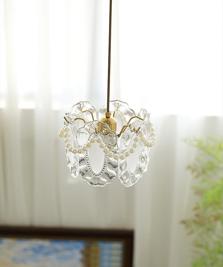 Lampa Wisząca Szklana Kwiatowa