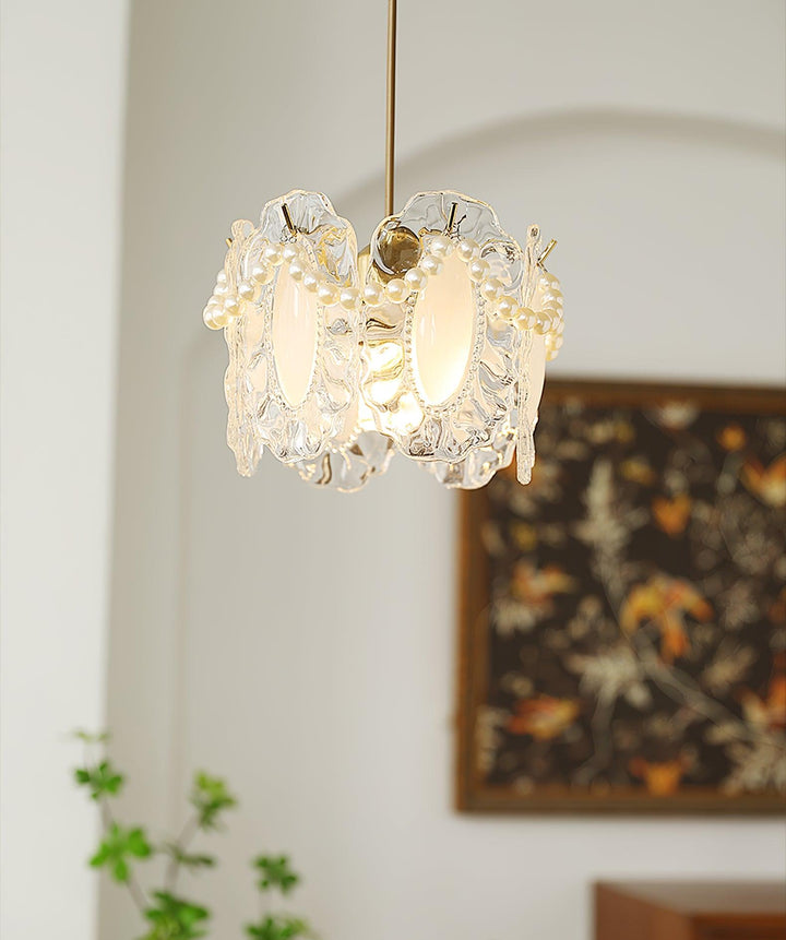 Lampa Wisząca Szklana Kwiatowa