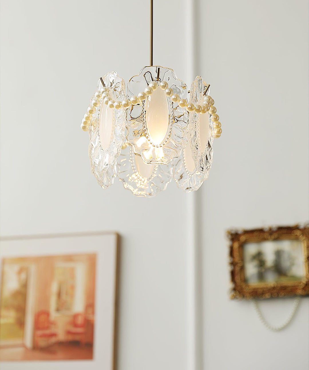 Lampa Wisząca Szklana Kwiatowa