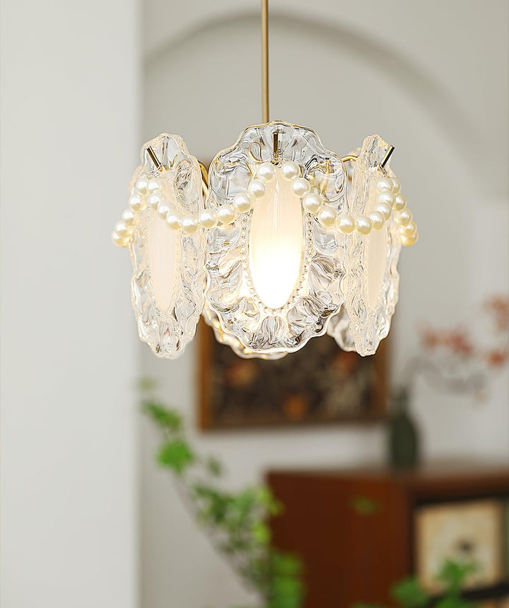 Lampa Wisząca Szklana Kwiatowa
