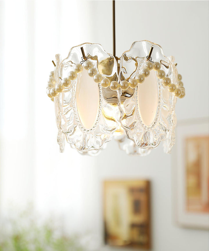 Lampa Wisząca Szklana Kwiatowa